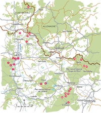 Moselle. Autour de Metz, Thionville, Sarrebourg... Parc naturel régional de Lorraine, sud du massif des Vosges...