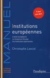 Christophe Lescot - Institutions européennes 2011-2012.