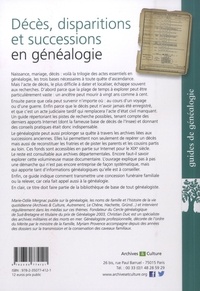 Décès, disparitions et successions en généalogie 5e édition revue et augmentée
