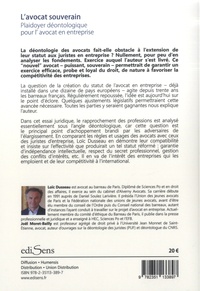 Loic Dusseau - L'avocat souverain - Plaidoyer déontologique pour l'avocat en entreprise.