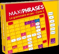 Cécile Ceillier - Maxiphrases Cycle 2 - La grammaire en jeu (294 cartes, 1 plateau de jeu, 4 plateaux individuels, 4 sacs de jetons et 1 notice).