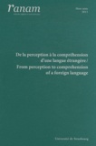 Rudolph Sock et Nuzha Moritz - Ranam Hors série 2011 : De la perception à la compréhension d'une langue étrangère.