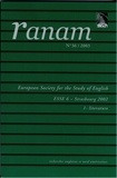 Albert Hamm et Luc Hermann - Ranam N° 36-1/2003 : European Society for the Study of English - ESSE 6 - Strasbourg 2002 - 1 - Literature.