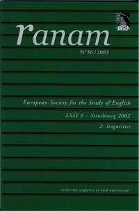 Pierre Frath et Albert Hamm - Ranam N° 36-2/2003 : European Society for the Study of English - ESSES 6 - Strasbourg 2002 - 2 - linguistics.