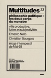 Yann Moulier Boutang - Multitudes N° 33, Eté 2008 : Philosophie politique : les deux corps du monstre.