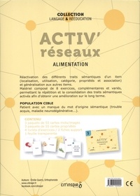 Activ'réseaux Alimentation. 6 paquets de 55 cartes, 4 livrets d'exercices, 2 fiches supports, 1 feuille transparente