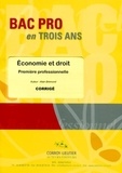 Alain Brémond - Economie et droit première professionnelle - Corrigé.