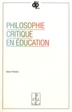 Irène Pereira - Philosophie critique en éducation.