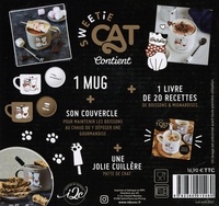 Sweetie Cat blanc. Coffret avec 1 mug et son couvercle, une jolie cuillère, un livre de 20 recettes