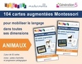 Nathalie Borroni - Animaux - 104 cartes augmentées Montessori pour mobiliser le langage dans toutes ses dimensions. Avec 2 jeux de 52 cartes.