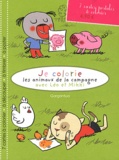 Mademoiselle Aligato - Je colorie les animaux de la campagne avec Léo et Mikki - 7 cartes postales à colorier.