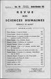  PU du Septentrion - Revue des Sciences Humaines N° 108, 10/1962 : .