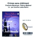 François Benaroya et Thierry Malleret - Crimes sans châtiments. 1 CD audio MP3