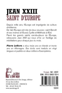 Jean XXIII. Saint d'Europe. Citations choisies