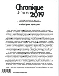 Chronique de l'année 2019