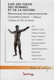 Giuseppe Longo - Lois des dieux, des hommes et de la nature - Eléments pour une analyse transversale.