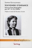 Sophie Kovalewsky et Anne-Charlotte Leffler - Souvenirs d'enfance - Suivi d'une biographie.