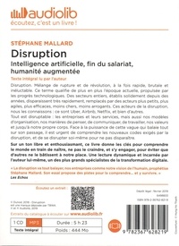 Disruption. Intelligence artificielle, fin du salariat, humanité augmentée : préparez-vous à changer de monde  avec 1 CD audio MP3