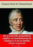 François-René de Chateaubriand et Arvensa Editions - De la nouvelle proposition relative au bannissement de Charles X et de sa famille – suivi d'annexes - Nouvelle édition.