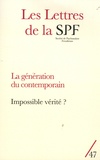 Patrick Guyomard - Les Lettres de la Société de Psychanalyse Freudienne N° 47/2023 : La génération du contemporain - Impossible vérité ?.