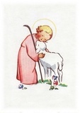  Anonyme - Image Sainte Jésus agneau.
