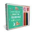  Mila Editions - Mon beau coffret de coloriage animaux - Un livre de coloriages, 8 crayons de couleur, un taille-crayon et des stickers.