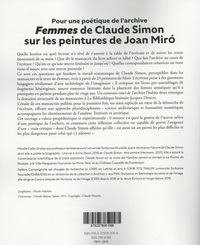 Femmes de Claude Simon sur les peintures de Joan Miro. Pour une poétique de l'archive
