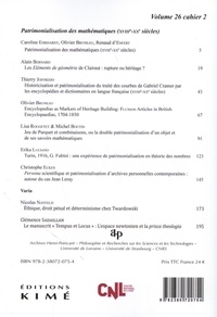 Philosophia Scientiae Volume 26 N° 2/2022 Patrimolialisation des mathématiques (XVIIIe-XXe siècles)