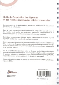 Guide de l'imputation des dépenses et des recettes communales et intercommunales. Lexicompta M57