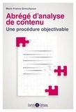 Marie-France Grinschpoun - Abrégé d'analyse de contenu - Une procédure objectivable.