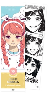  Collectif - Marque-pages -  Passion manga - 50 marque-pages à peindre ou à colorier, pour soi ou à offrir !.