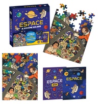 Espace & Système solaire. Avec 1 puzzle de 100 pièces, 1 livre documentaire, 1 livre de jeux, 1 joli poster