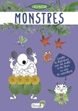  Grenouille - Monstres - Complète les illustrations avec des feuilles et des fleurs ou avec les autocollants.