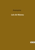 Anonyme . - Ésotérisme et Paranormal  : Lois de Manou.