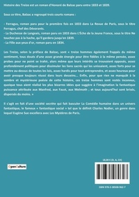 Histoire des Treize. trois courts romans d'Honoré de Balzac : Ferragus, La Duchesse de Langeais, La Fille aux yeux d'or