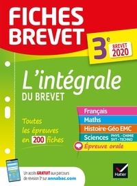  Collectif - Fiches brevet L'intégrale du brevet 3e Brevet 2020 - fiches de révision pour les 5 épreuves.