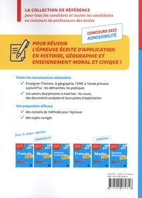 Histoire - Géographie - Enseignement moral et civique. Epreuve écrite d'application CRPE  Edition 2022