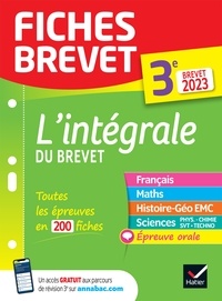  Collectif - Fiches brevet L'intégrale 3e Brevet 2023 - toutes les matières.