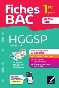Franck Rimbert et Cécile Gaillard - Fiches bac HGGSP 1re générale (spécialité) - tout le programme en fiches de révision détachables.