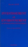 Marcelle Genné - Investissement et environnement - Les méthodes d'évaluation de projets.