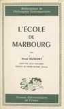 Jules Vuillemin et Henri Dussort - L'École de Marbourg.