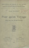 Albert Dauzat et Paul Crouzet - Pour qu'on voyage - Essai sur l'art de bien voyager.