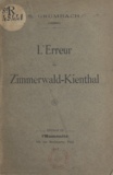 S. Grumbach - L'erreur de Zimmerwald-Kienthal - Allocution d'Alfred Brüstlein.