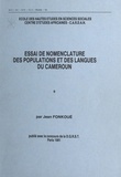 Jean Fonkoué et  Centre d'analyse et de recherc - Essai de nomenclature des populations et des langues du Cameroun (1).