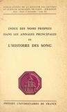  Faculté des Lettres et Science et Ching-Ying Lee Mei - Index des noms propres dans les annales principales de l'histoire des Song.