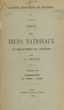 Pierre-Aloïs Verlaguet - Vente des biens nationaux du département de l'Aveyron (3). Introduction, Nos 6690-7709.