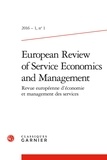  Classiques Garnier - European Review of Service Economics and Management N°1, 2016-1 : Varia.