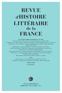 Alain Génetiot - Revue d'histoire littéraire de la France N° 1, janvier 2017 : .