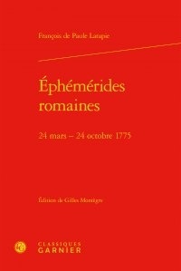 Francois de Paule Latapie - Ephemerides romaines - 24 mars - 24 octobre 1775.