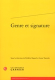 Frédéric Regard et Anne Tomiche - Genre et signature.